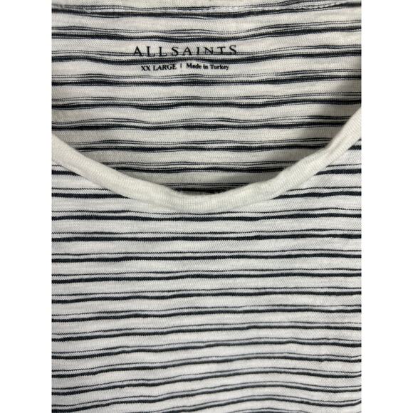 AllSaints Men's Ashton Crewneck T-Shirt in Gray/White Size XXL - Picture 4 of 7